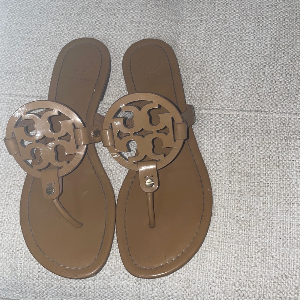Tory Burch Brown Logo Sandals